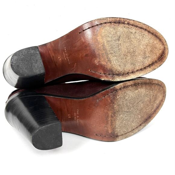 Rag & Bone Kerr Nubuck Ankle Boots Bordeaux Chunky Stacked Heel Taylor Swift 41 - Picture 12 of 15